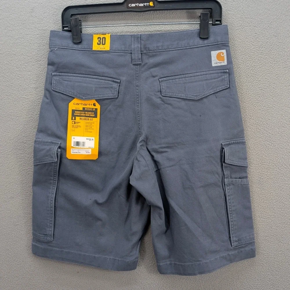 Carhartt Men's Relaxed Fit Rugged Flex Canvas Cargo Work Shorts Size 30 Gray NWT